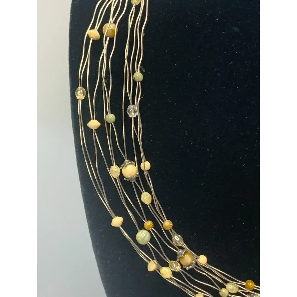 Wire & Bead Woven Necklace, 18 Length
